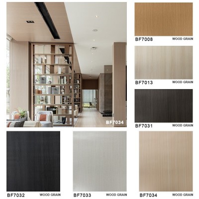 B1阻燃韩国木纹贴纸酒店展柜PVC自粘贴膜家具翻新造型膜波音软片图2