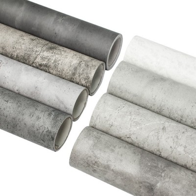 水泥纹自粘墙纸翻新贴纸工业风纯灰色北欧壁纸自贴批发展柜装饰膜图5