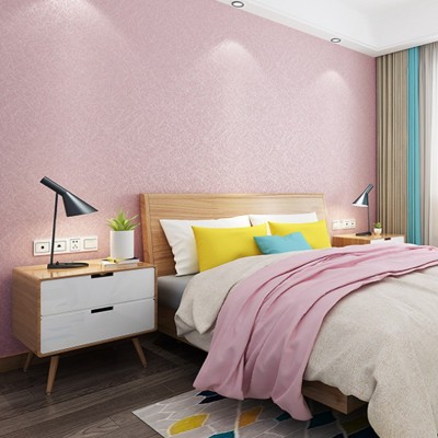 纸自粘批发仿麻布纹宾馆酒店客厅卧室纯色翻新壁纸蚕丝自贴跨境图3