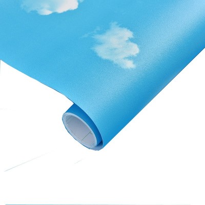 60cm宽加厚PVC蓝天白云防水墙纸自粘壁纸自贴卧室房间天花板贴纸图5