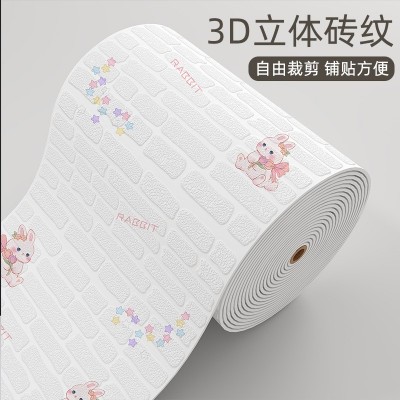 3d立体墙贴泡沫砖墙纸自粘防水防潮壁纸儿童卧室装饰温馨背景墙面图2