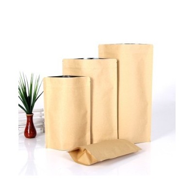 现货牛皮纸自封袋内镀铝牛皮纸自立袋茶叶袋鱼饵鱼饲料包装袋子图2