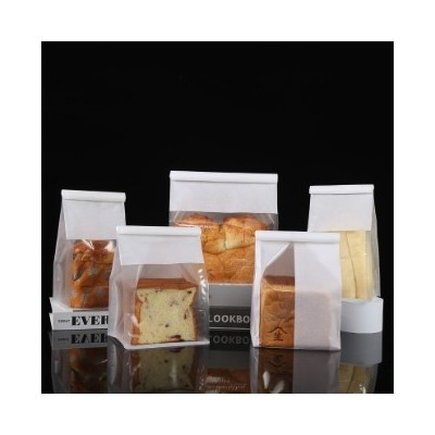 吐司面包烘焙包装牛皮棉纸袋现货透明开窗八边封铁丝卷边封口袋子图2