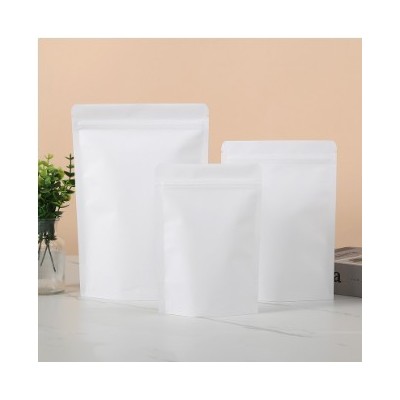 白色开窗牛皮纸袋牛皮纸自封袋拉链拉骨自立袋茶叶袋食品包装袋子图2