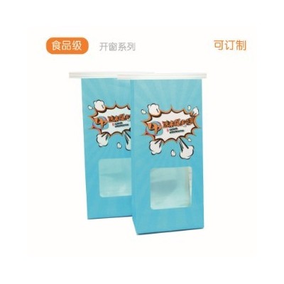 厂家直销开窗牛皮纸袋方底开窗袋定制批发零食小吃防油食品包装袋图2