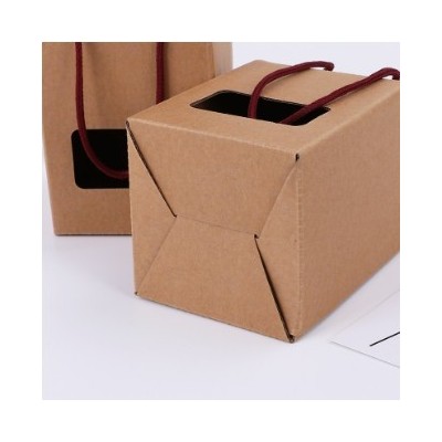 厂家定 做手提牛皮纸袋纸盒 瓦楞折叠食品坚果茶叶包装盒加印logo图2