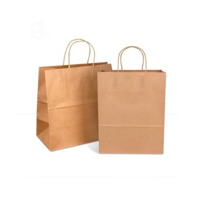 厂家现货批发牛皮纸外卖打包袋奶茶外卖手提袋可印刷牛皮纸服装袋图2