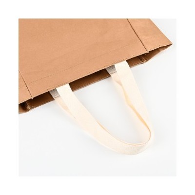 北欧风可水洗牛皮纸袋广告礼品袋耐水洗撕不烂服装手提袋图2