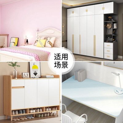 墙纸自粘防水防潮加厚卧室温馨纯色铝箔底宿舍家用翻新壁纸墙贴图4