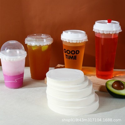 奶茶防漏纸封口纸外卖防溢纸98口径奶茶店咖啡热饮冷饮打包专用纸图2