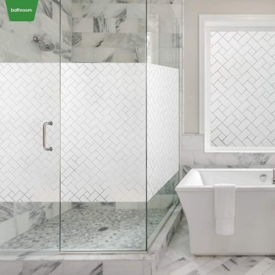 静电回形纹玻璃贴膜厂家批发透光不透明静电免胶磨砂玻璃贴纸图2