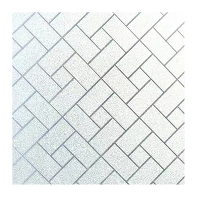 静电回形纹玻璃贴膜厂家批发透光不透明静电免胶磨砂玻璃贴纸图5