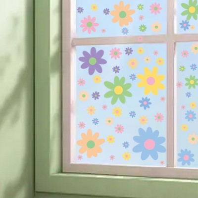 希音temu热销春季小花朵装饰氛围墙贴静电贴纸窗花春天小清新贴纸图2
