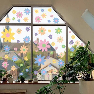 希音temu热销春季小花朵装饰氛围墙贴静电贴纸窗花春天小清新贴纸图3