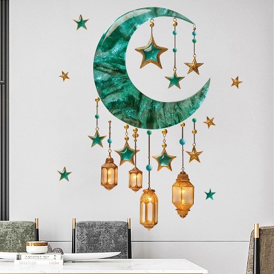 川豪新品中东节日绿月星澜玻璃贴免胶橱窗客厅冰箱静电贴纸窗花图2