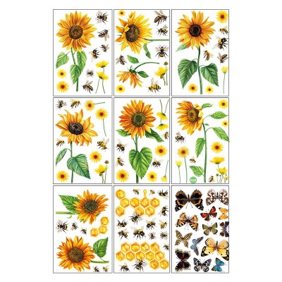川豪新品亚马逊爆款春季装饰窗户贴纸蝴蝶向日葵春季装饰玻璃贴纸图4
