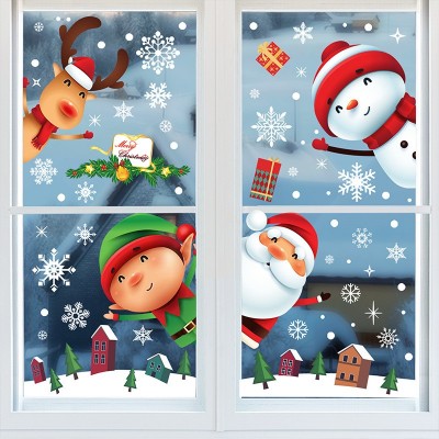 圣诞节卡通麋鹿雪人自粘壁纸玻璃门贴海报墙贴卧室贴圣诞节窗贴纸图2