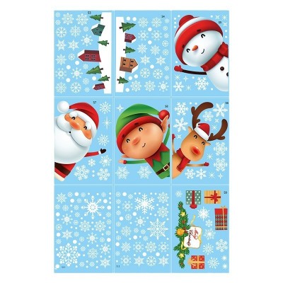 圣诞节卡通麋鹿雪人自粘壁纸玻璃门贴海报墙贴卧室贴圣诞节窗贴纸图5