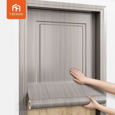 木门翻新贴纸防水PVC木纹自粘墙纸衣柜橱柜子桌子装饰波音软片图2