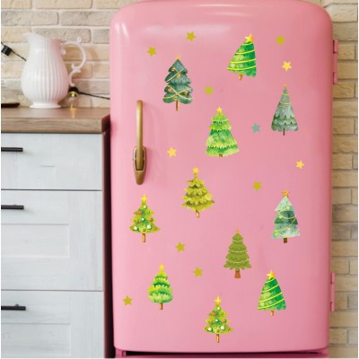 跨境新款圣诞节圣诞树装饰墙贴橱窗玻璃贴自粘贴画节日气氛礼物图4