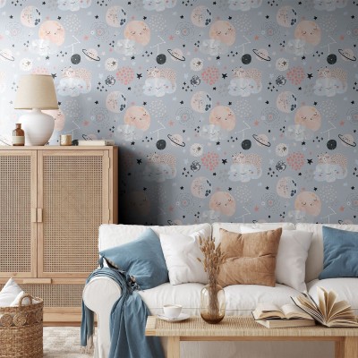 5x300CM小清新卧室客厅墙面装饰墙纸PVC防水自粘墙贴儿童房壁纸图3