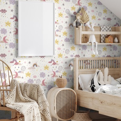 5x300CM小清新卧室客厅墙面装饰墙纸PVC防水自粘墙贴儿童房壁纸图2