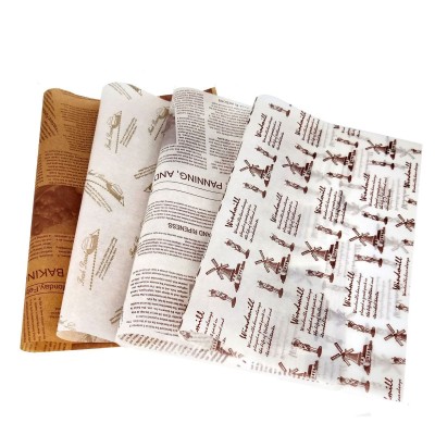 厂家批发英文报餐垫纸 印花油纸印刷三文治汉堡垫纸防油防潮纸图2