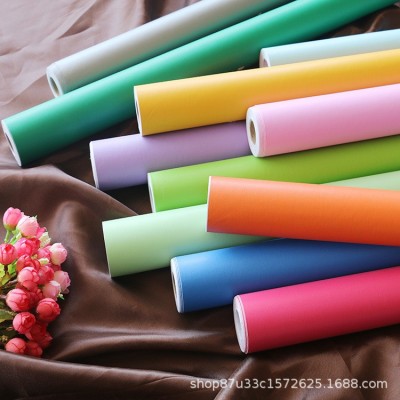 纯色墙纸防水防潮自粘pvc宿舍卧室壁纸温馨客厅背景墙贴跨境出口图2