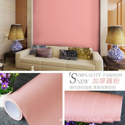 纯色墙纸防水防潮自粘pvc宿舍卧室壁纸温馨客厅背景墙贴跨境出口图3