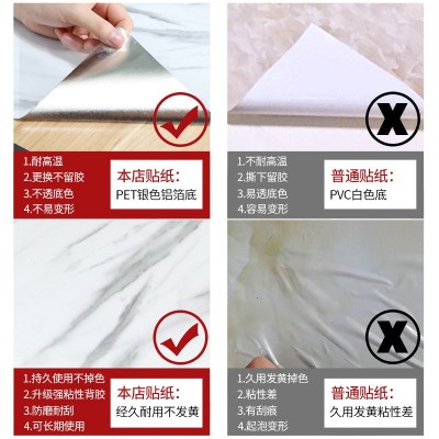墙纸自粘防水防油桌面贴纸仿大理石贴厨房餐柜子茶几家具翻新壁纸图2