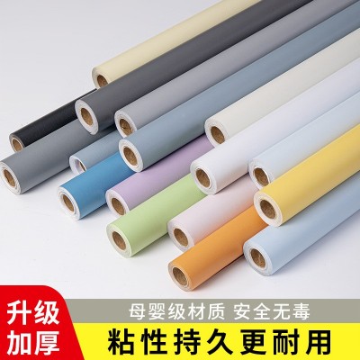 马卡龙铝箔墙纸壁纸自粘防水防潮墙贴卧室自沾温馨防油贴纸宿舍图2