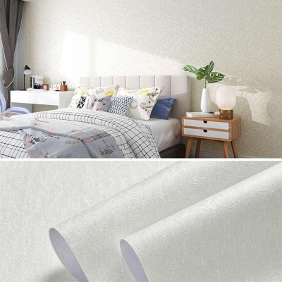 亚马逊热卖墙纸自粘纯色蚕丝纹加厚防水墙贴卧室客厅美化装饰壁纸图2