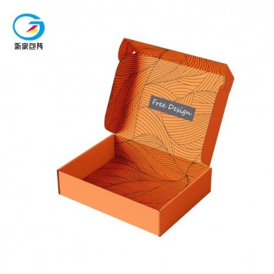 定制特硬双面印刷飞机盒定做正方形白色快递打包盒内衣服装JK彩盒图2