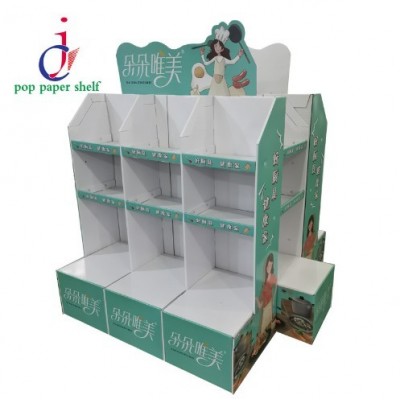 工厂定制生产大尺寸画面超市落地餐具展示瓦楞纸板折叠 纸展示架图2