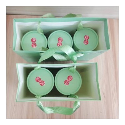 现货厂家直销金银花圆形礼纸盒手提袋套盒 金银花茶礼盒纸筒包装图2