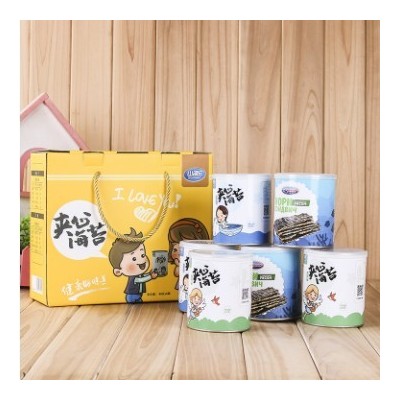 厂家定制6罐装海苔包装盒瓦楞手提礼盒特产食品手提纸盒可印LOGO图2