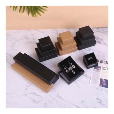 现货牛皮纸盒上下盖包装礼盒首饰项链装饰厂家直发 印刷工艺礼盒图2