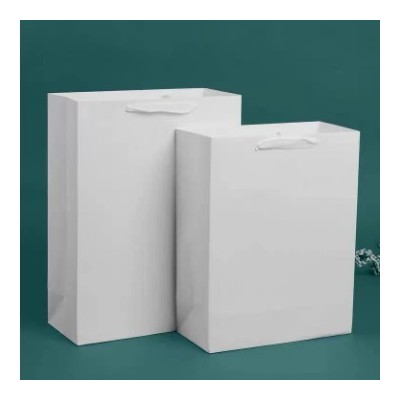 现货纯白色纸袋服装店手提袋子衣服礼品袋包装袋礼物袋可印刷LOGO图2