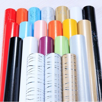 珠光烤漆膜自粘PVC贴纸波音软片橱柜衣柜家具翻新壁纸厨房防油图3