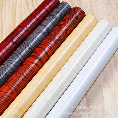 木纹贴纸自粘墙纸加厚防水pvc波音软片衣柜衣柜桌面家具翻新壁纸