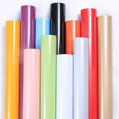 加厚自粘防水墙纸珠光烤漆家具翻新贴纸壁纸衣柜橱柜桌子装饰贴纸图2