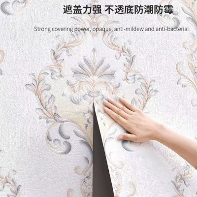 加厚无纺布自粘墙贴立体浮雕3d打印欧式卧室壁纸客厅电视背景墙纸图4
