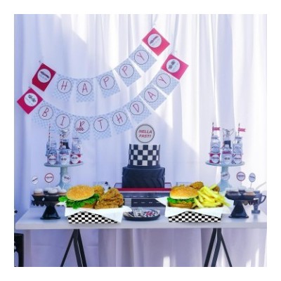 简约风折叠托盘户外野炊便携纸托盘黑白格纹蛋糕烘焙纸托批发图2