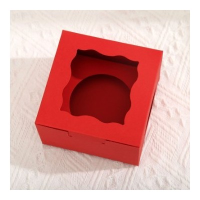 跨境单粒纸杯蛋糕盒透明开窗西点马芬盒烘培法式甜点盒情人节小盒图2