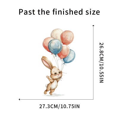 新款儿童水彩兔子画装饰墙贴客厅卧室卫生间自粘pvc材质贴纸图5