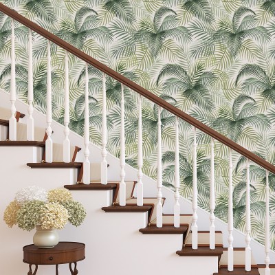 一米墙贴清新叶子带胶墙纸客厅卧室玄关壁纸宿舍店铺橱柜翻新壁纸图2