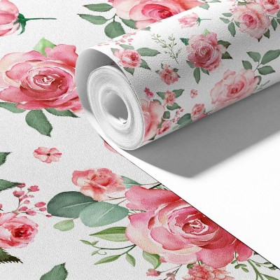ATW2039清新温馨粉色玫瑰墙贴壁纸客厅卧室背景装饰墙贴自粘墙纸图5