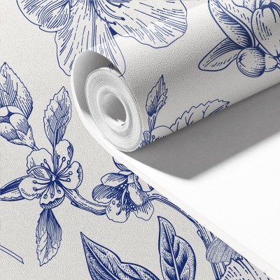 ATW7021创意蓝色花卉客厅卧室柜子背景墙装饰家居装饰贴自粘贴图3