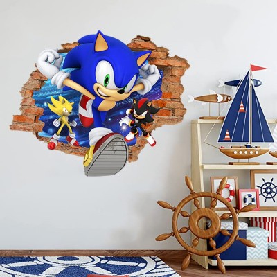 跨境专供索尼克贴纸Sonic卡通动漫儿童房卧室自粘PVC墙贴装饰贴画图4