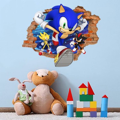 跨境专供索尼克贴纸Sonic卡通动漫儿童房卧室自粘PVC墙贴装饰贴画图2